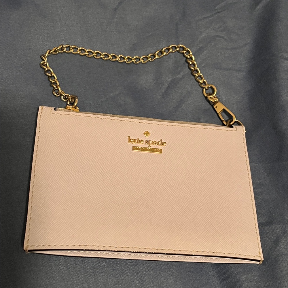 Kate Spade Blush Clutch with Gold Chain